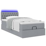 vidaXL Lit ottoman avec matelas et LED Gris clair 80x200cm tissu
