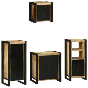 vidaXL Ensemble de mobilier de salle de bain 4 Pièces Bois Recyclé Solide