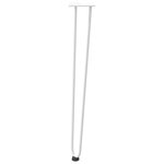 vidaXL Pieds en épingle à cheveux pour consoles  lot de 4  blanc  72 cm  acier massif