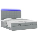 VidaXL Cadre de lit ottoman et matelas gris clair 160x200cm tissu