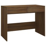 Bureau table poste de travail meuble d'ordinateur informatique étude chêne 101 x 50 x 76 5 cm bois d'ingénierie brun 02_0023604