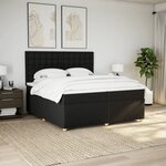 vidaXL Sommier à lattes de lit avec matelas Noir 200x200 cm Tissu