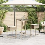 vidaXL Tabourets de bar jardin avec coussins lot de 2 beige poly rotin