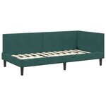 vidaXL Cadre de lit d'angle avec tête de lit Vert foncé 90 cm x 200 cm