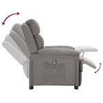 vidaXL Fauteuil inclinable électrique Gris clair Tissu