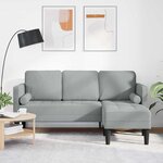 vidaXL Ensemble de Canapés Gris clair 173 x 131 x 67 cm tissu