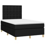 vidaXL Sommier à lattes de lit et matelas et LED Noir 120x200 cm Tissu