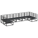 vidaXL Ensemble de canapé de jardin avec coussin 7 Pièces Noir Aluminium