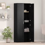 vidaXL Haut Armoire Chêne noir 70 x 33 5 x 180 cm Bois d'ingénierie