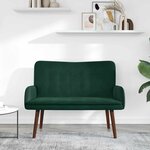 vidaXL Sofa 2 places Vert foncé 115 x 61 x 87 cm Velours (V)