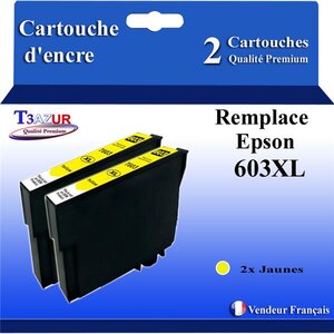 2x Cartouches Compatibles avec Epson 603 603XL pour Epson Expression Home XP-2100 XP-2105 XP-2150 XP-2155 XP-3100 XP-3105 XP-3150 XP-3155 XP-4100 XP-4105 XP-4150 XP-4155 Jaune