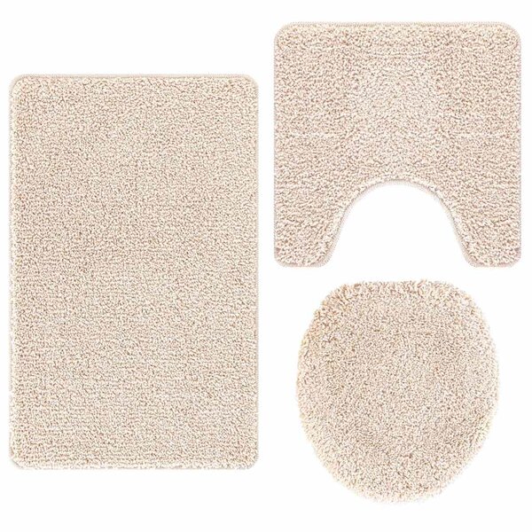 vidaXL Tapis de bain 3 Pièces Crème 50 x 50 cm Polypropylène