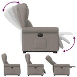vidaXL Fauteuil inclinable électrique taupe tissu