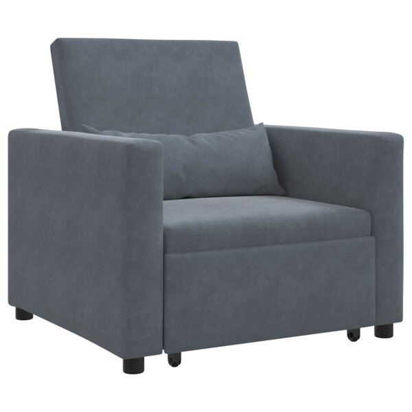 vidaXL Canapé-lit escamotable simple Gris foncé 90 x 165 x 87 cm