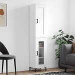 vidaXL Buffet haut Blanc 34 5x34x180 cm Bois d'ingénierie