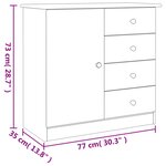 vidaXL Buffet ALTA blanc 77x35x73 cm bois massif de pin