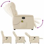vidaXL Fauteuil inclinable de massage électrique crème tissu