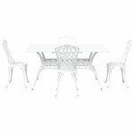 vidaXL Ensemble de salle à manger pour jardin 5 Pièces Blanc Aluminium