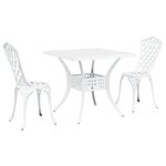vidaXL Ensemble de tables de jardin 3 Pièces Blanc 80 x 80 x 75 cm