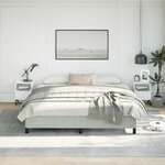 vidaXL Cadre de lit gris clair 193x203 cm velours