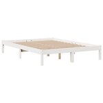 vidaXL Lit bibliothèque sans matelas blanc 160x200 cm bois pin massif