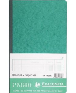 Piqure 32/19,5 Recettes-Dépenses 80 Pages 7730E EXACOMPTA