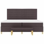 vidaXL Lit à ressorts avec matelas Marron foncé 200 x 200 cm tissu