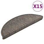 vidaXL Tapis d'escalier autocollants aspect sisal 15 Pièces 56x17x3 cm