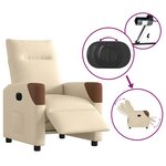 vidaXL Fauteuil inclinable électrique Crème Tissu