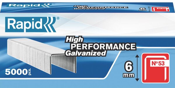 Boite de 5000 agrafes 53/6 galvanisées RAPID