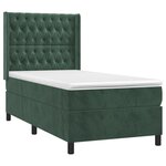 vidaXL Sommier à lattes de lit matelas LED Vert foncé 80x200cm Velours