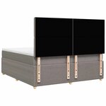 vidaXL Sommier à lattes de lit avec matelas Taupe 180x200 cm Tissu