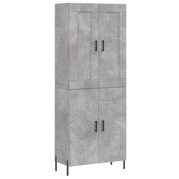 vidaXL Buffet haut Gris béton 69 5x34x180 cm Bois d'ingénierie