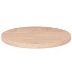 vidaXL Dessus de table rond Ø50x2 5 cm Bois de chêne massif non traité