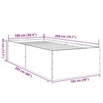 vidaXL Cadre de lit chêne fumé 100x200 cm bois d'ingénierie