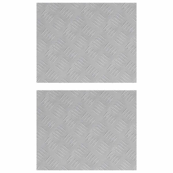 vidaXL Plaques à damier 2 Pièces Argent 50 x 40 cm Aluminium