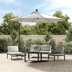 vidaXL Tissu de remplacement pour parasol déporté Blanc sable 350 cm