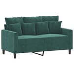 vidaXL Ensemble de canapés 3 Pièces avec coussins Vert foncé Velours
