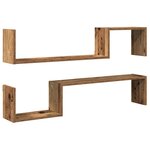 vidaXL Étagères murales 2 Pièces vieux bois 100x15x20cm bois d'ingénierie