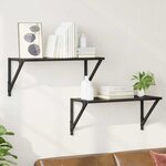 vidaXL Étagères Murales 2 Pièces Chêne noir 60 x 25 x 25 5 cm