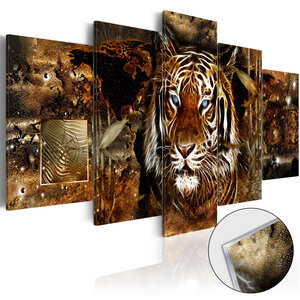 Tableau sur verre acrylique - golden jungle [glass] l x h en cm 200x100