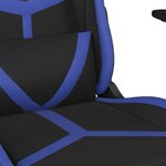 vidaXL Chaise de jeu de massage Noir et bleu Similicuir