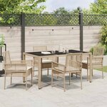vidaXL Ensemble de salle à manger pour jardin 5 Pièces Beige Poly rotin