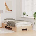 vidaXL Cadre de lit surélevé Marron 100 x 200 cm Bois massif en pin