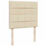 vidaXL Sommier à lattes de lit avec matelas Crème 120x200 cm Tissu