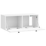 vidaXL Meuble TV mural Montage mural Blanc brillant 78 5 x 31 x 30 cm
