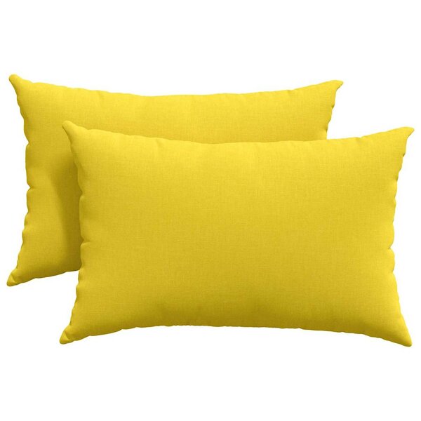 vidaXL Coussins de canapé 2 pc tissu Jaune clair 60 x 40 cm