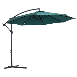 Parasol déporté octogonal inclinable manivelle pied acier Ø 3 x 2 5H m vert
