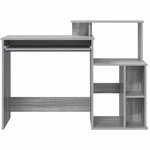 vidaXL Bureau avec Rangement Sonoma gris 120.5 x 44 x 88.5 cm