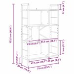 vidaXL Étagère Bois Ancien 75 x 30 x 123 5 cm Bois d'ingénierie
